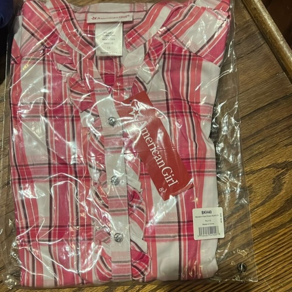 American Girl Western Plaid Dress And Belt For Girls Nwt Size 10 — image 4 of 6